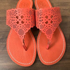 Tory Burch Orange Roselle Orange Sandals